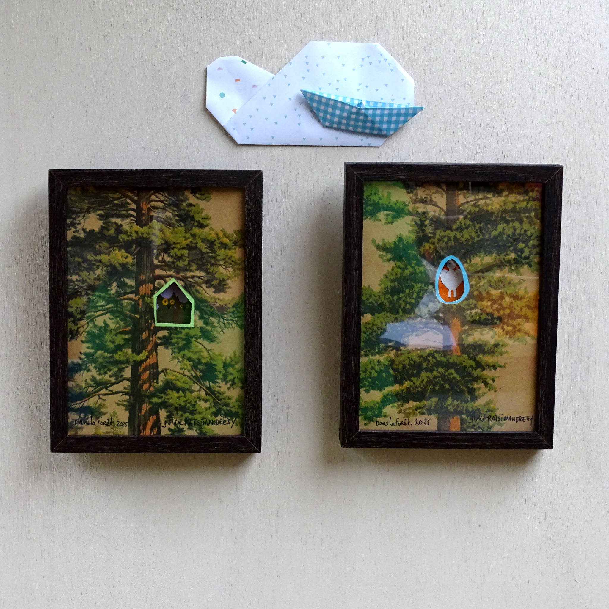 Diptyque Dans la Forêt - Lot de 2 illustrations encadrées