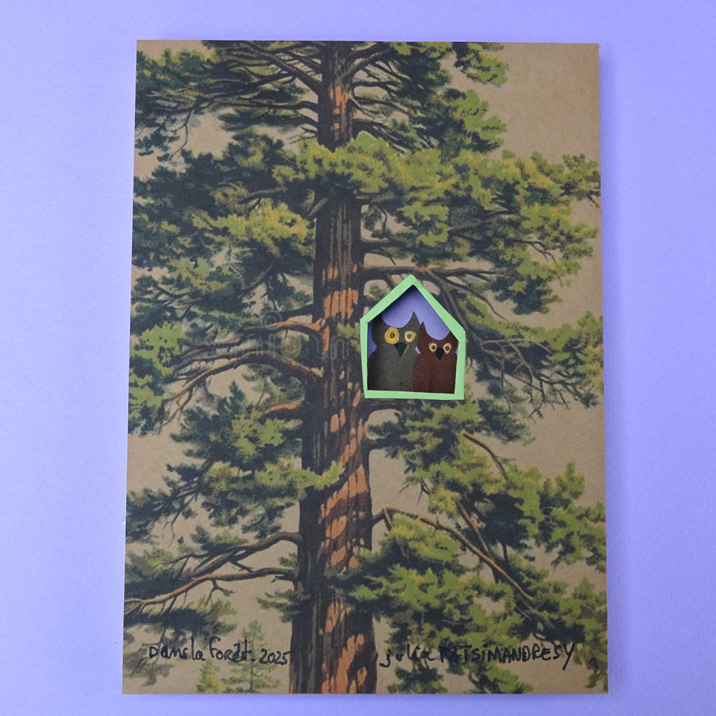 Dans la Forêt #2 Hibou - Illustration encadrée