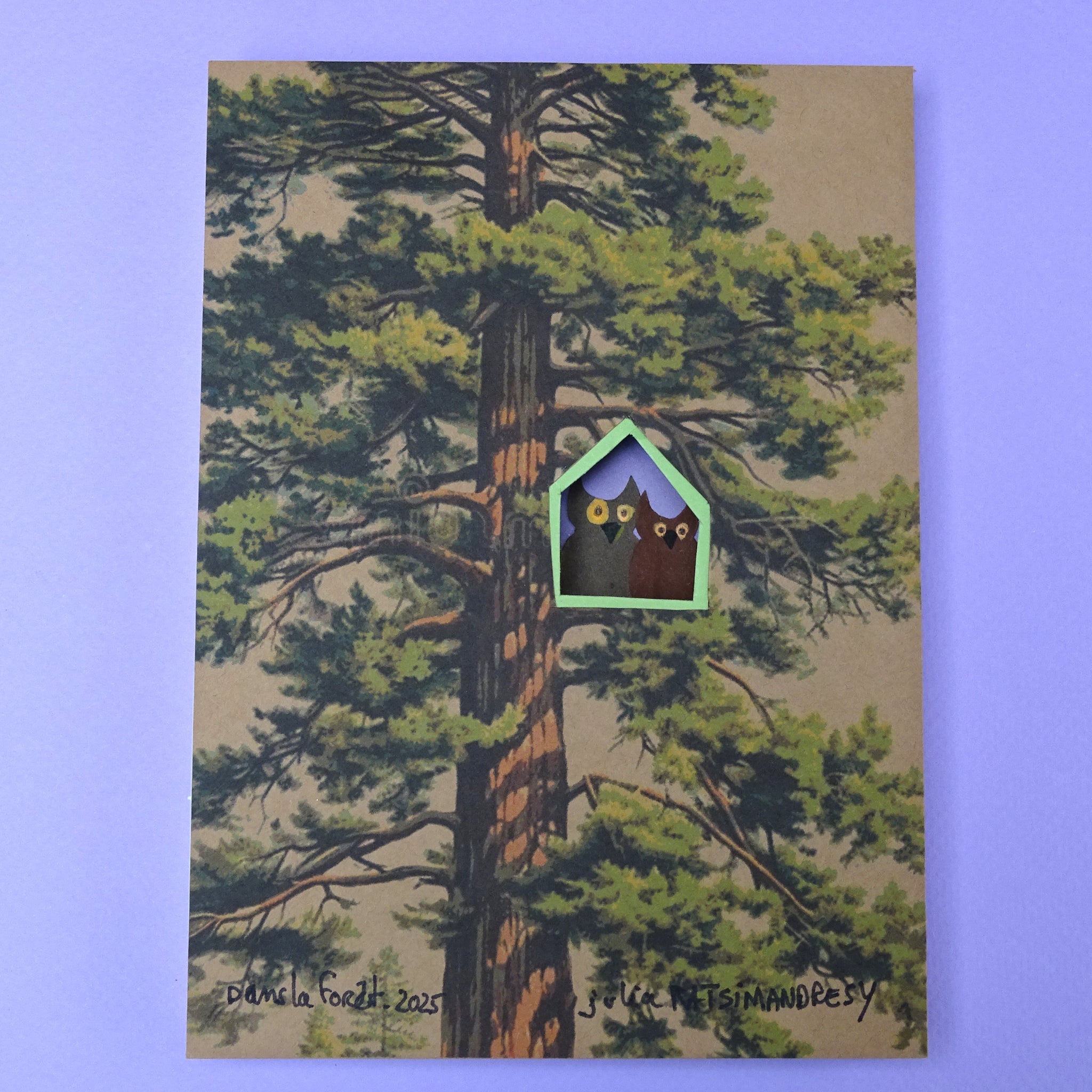 Dans la Forêt #2 Hibou - Illustration encadrée