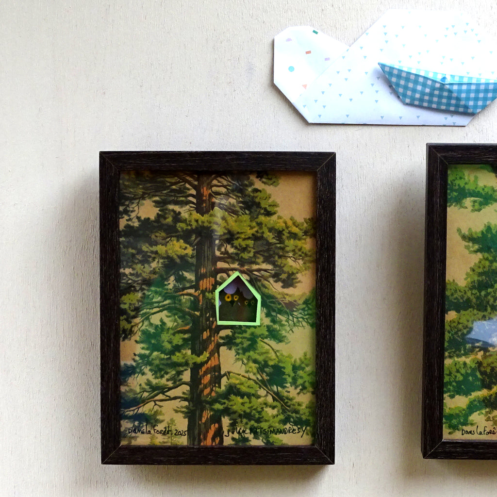 Dans la Forêt #2 Hibou - Illustration encadrée
