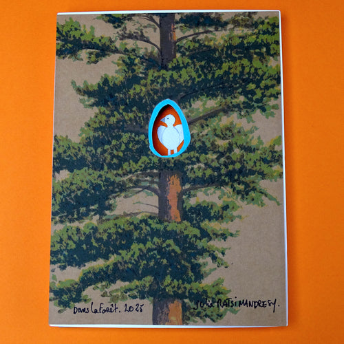 Dans la Forêt #1 Oiseau - Illustration encadrée