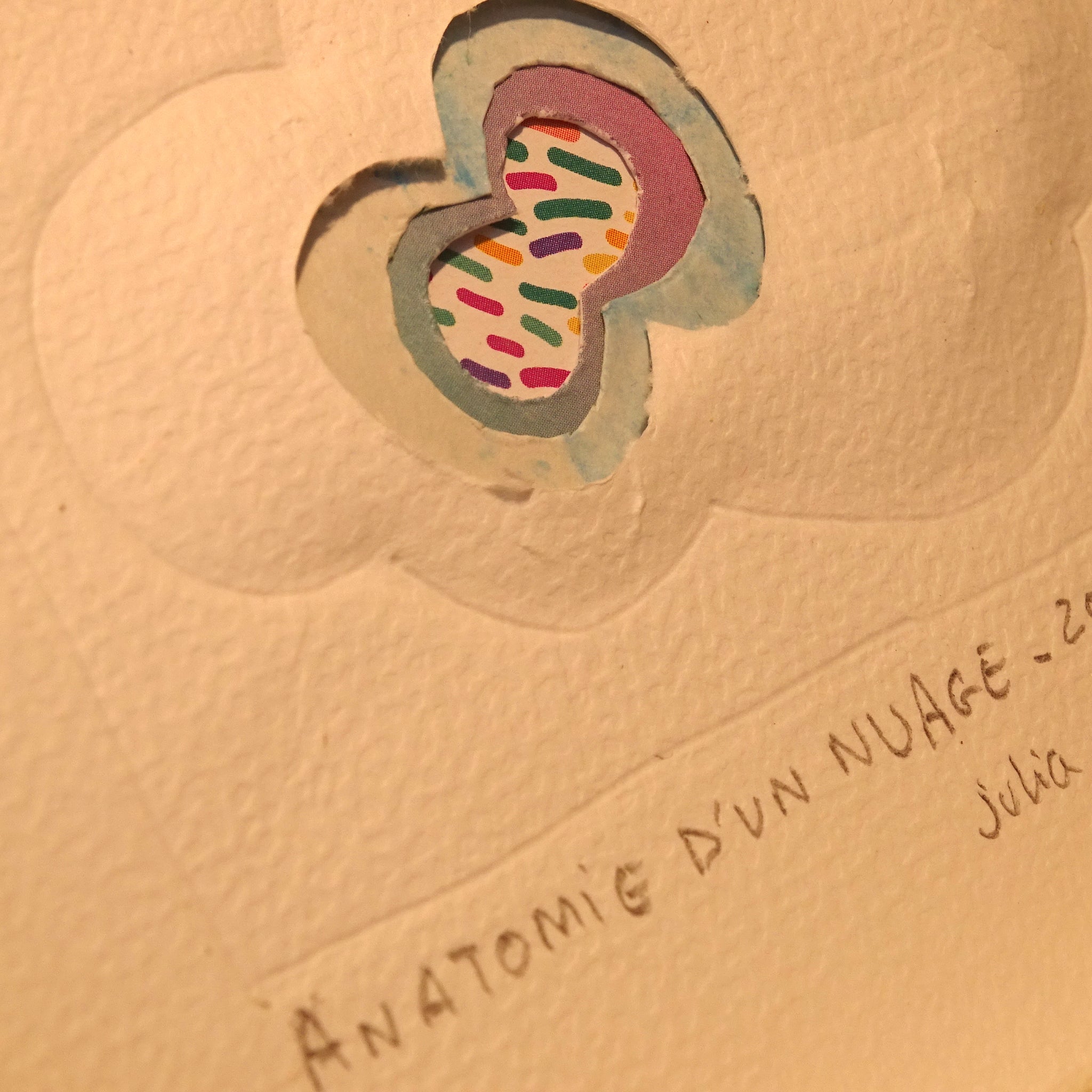 Anatomie d'un nuage (intérieur bleu) - Illustration encadrée