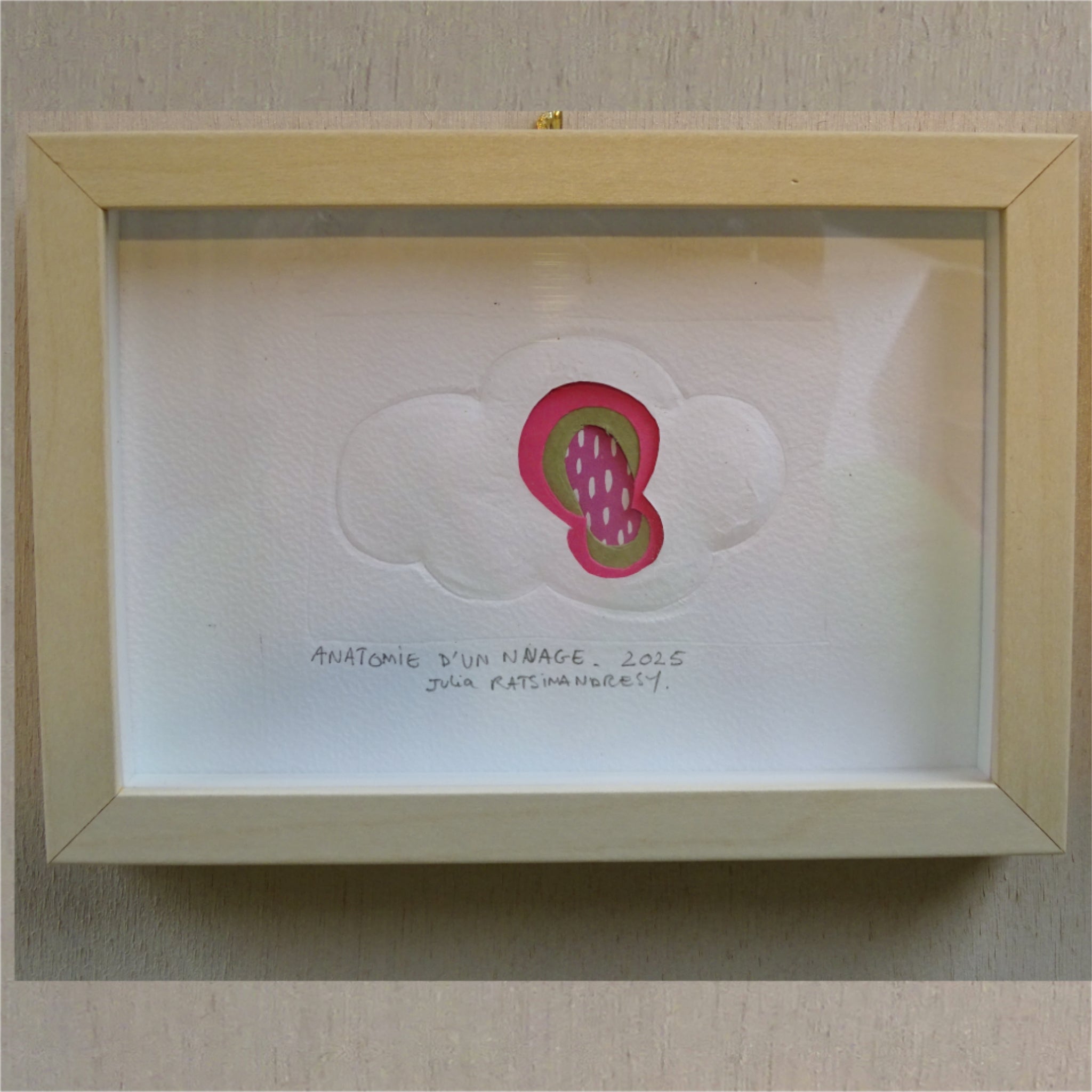 Anatomie d'un nuage (intérieur rose) - Illustration encadrée