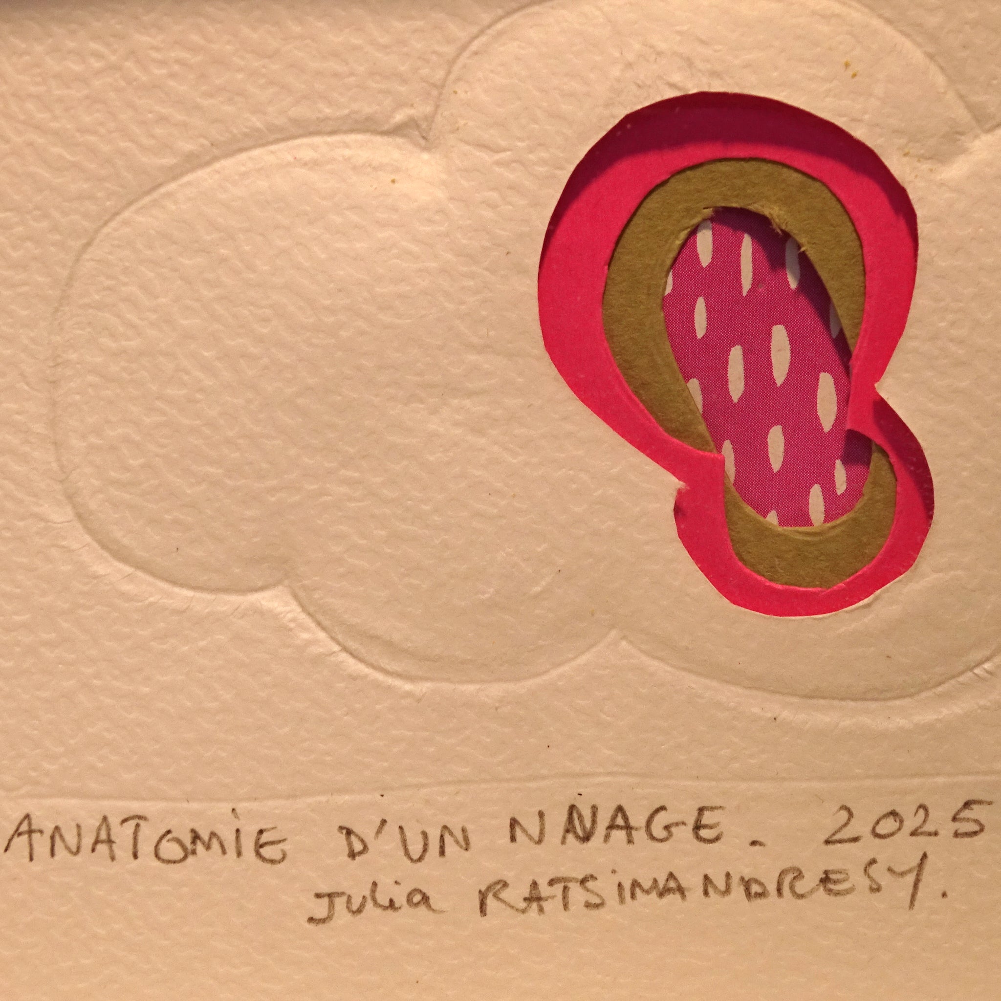 Anatomie d'un nuage (intérieur rose) - Illustration encadrée