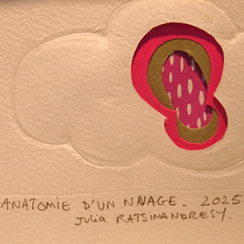 Anatomie d'un nuage (intérieur rose) - Illustration encadrée